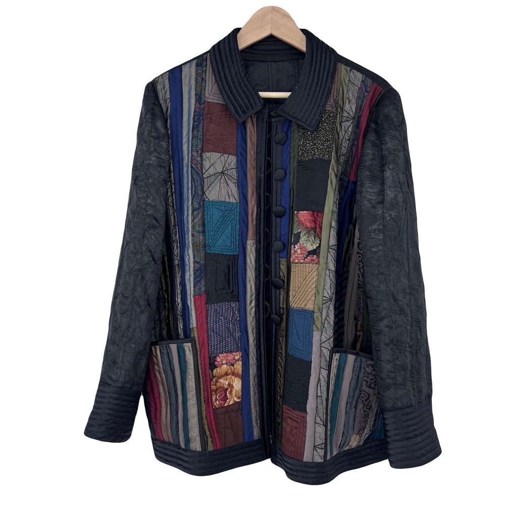 vintage patchwork jacket boho 90s